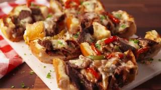 Philly Cheesesteak Cheesy Bread | Delish