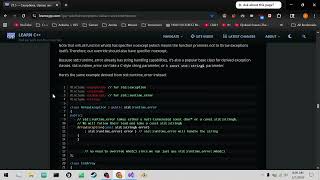 raw c++ learning, exceptions and inheritance