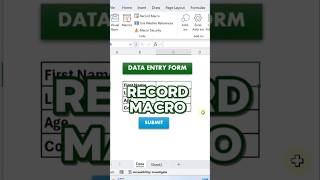 Create Data Entry Form Using Record Macro in Excel #exceltips #exceltricks #explore