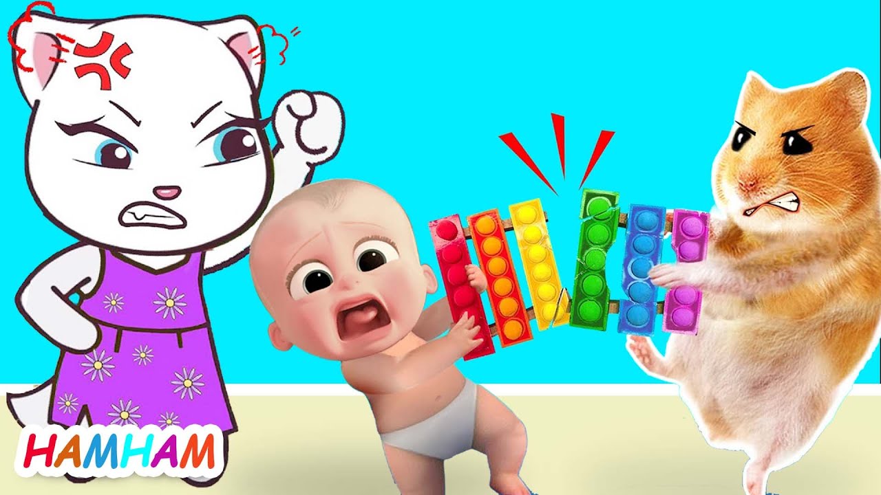 POP IT BATTLE! Please Don't Mad At Hamster, Angela | Hamster Cartoon