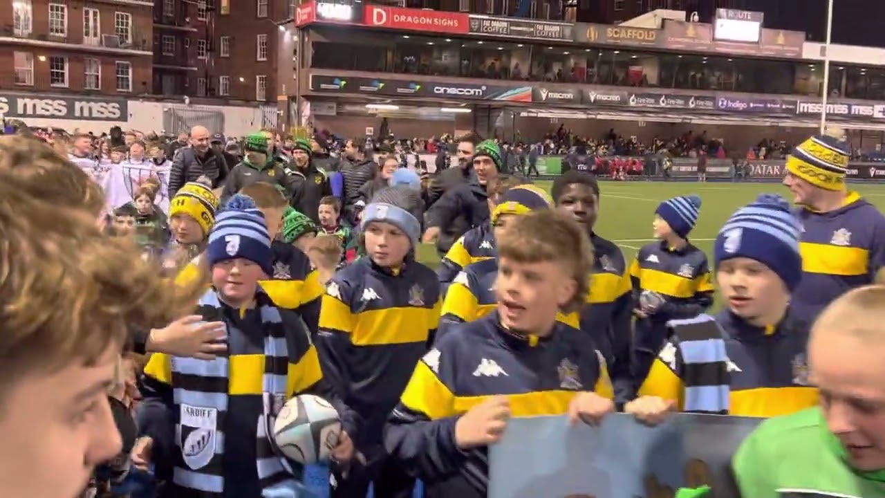 Rumney Rfc u9’s half time parade at Cardiff Blues game.