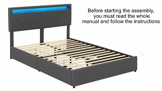 How to assemble a Led Bed Frame with Storage Drawers