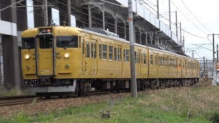 【4K】JR山陽本線　普通列車115系電車　ｵｶD-08編成