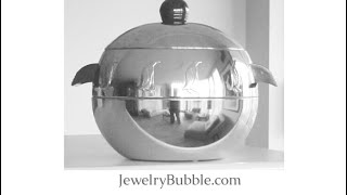 Mid Century Chrome Ice Bucket Penguin Design Bakelite Handles