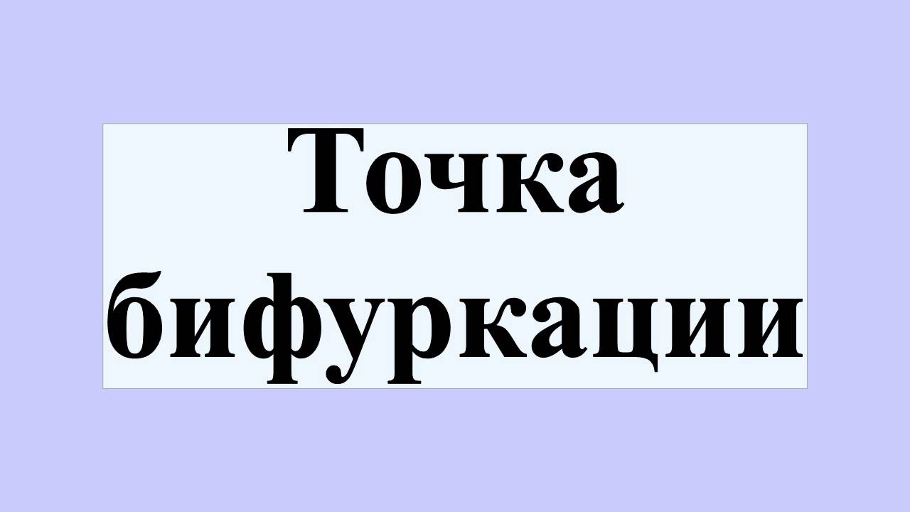 Точка бифуркации - YouTube
