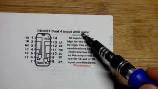 74HC21 Dual 4 Input AND Logic Gate Integrated Circuit IC Diagram Explained by Electronzap