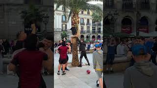 Geordies will do anything for a football in Barcelona!!🤣