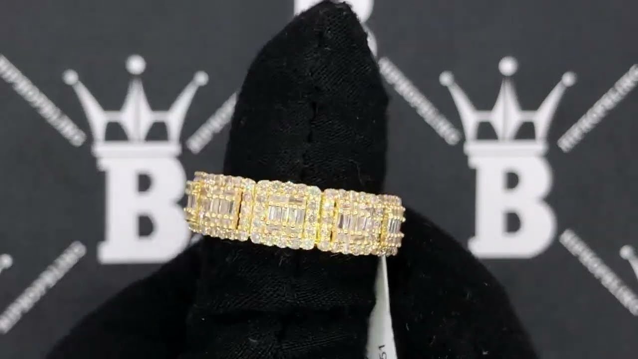 1.60 Carat Diamond Baguette Cluster Iced Out Ring | 10K Yellow Gold | HipHopBling