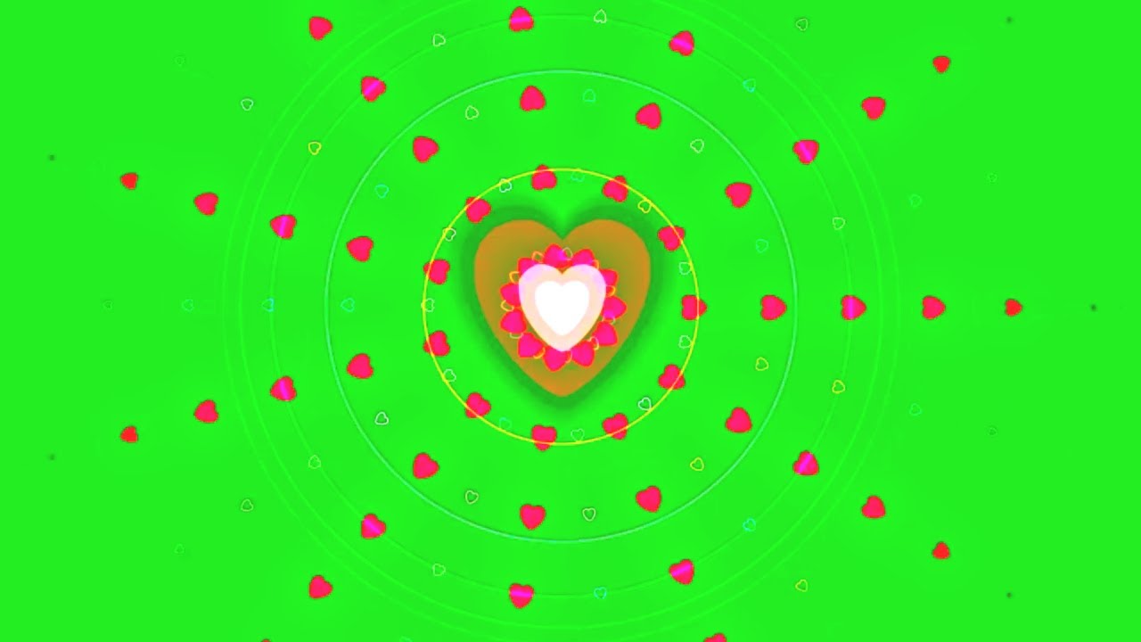 Heart Shapes Explosion Green Screen Effects