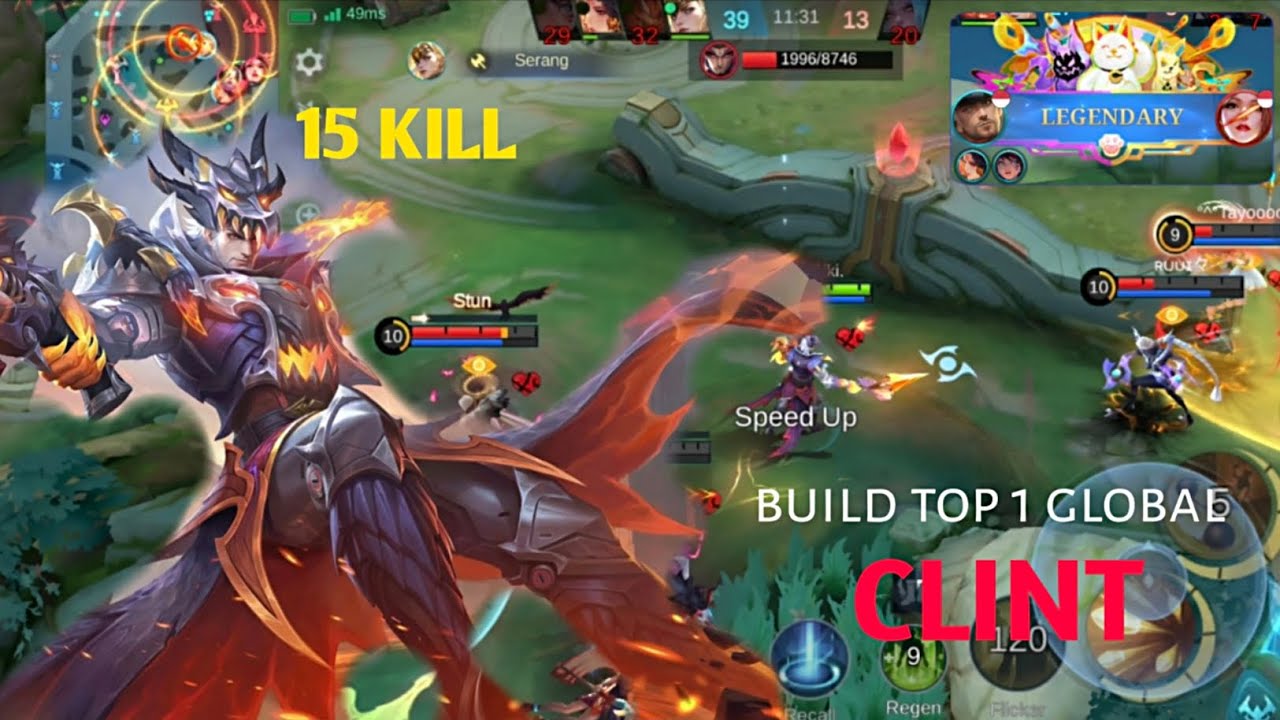 15 KILL!! ONE VS ALL HARD CARRY CLINT!! - BUILD TOP 1 GLOBAL CLINT ~ MLBB