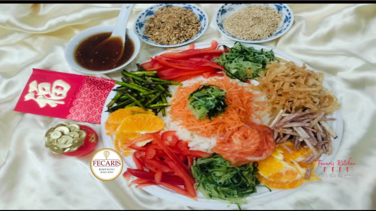 🧧 Yee Sang / Lo Hei / Yu Sheng 8 Bahan | Salad Imlek Cantik & Penuh Makna 🍊✨