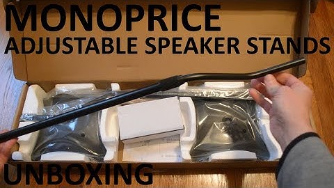 Unboxing Monoprice Adjustable Height 5 lb. Capacity Speaker Stands (Black)