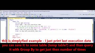 MSSQL -  Check how many times stored procedure was executed in last 100 seconds