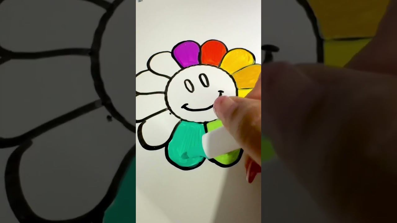 Colorful Smiley Flower Coloring for Kids 🌸😀 | 