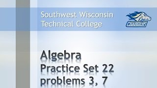 Math Review - Algebra Chapter Practice Set 22 Review Solving Equations, Problems 3 and 7.