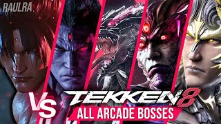 TEKKEN 8 | Jin VS. All Arcade Bosses [Azazel, True Devil Kazuya, Angel Jin] - HARD MODE