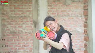 XGirl Nerf War: Cherry NERF FOOTBALL SHOT BATTLE ! SEAL X Girl Nerf Guns Criminal Group help Sister