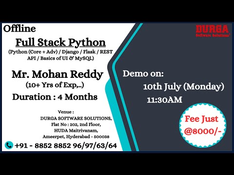 FULL STACK PYTHON Offline Training @ DURGASOFT