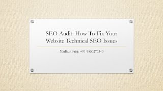 SEO Audit: How To Fix Your Website Technical SEO Issues