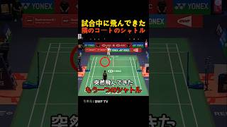 試合中に飛んできた隣のコートのシャトル