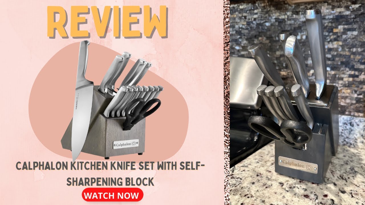 Calphalon Kitchen Knife Set with Self-Sharpening Block, 15-Piece Classic  High Carbon Knives Review 