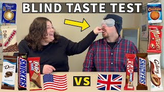 Americans Try US vs UK Chocolate - Blindfolded Taste Test *Shocking*