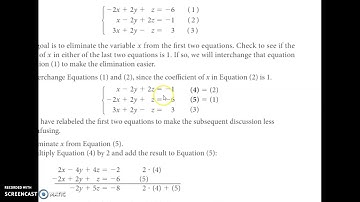 ch. 8.2 Systems of Linear Equations in Three Variables