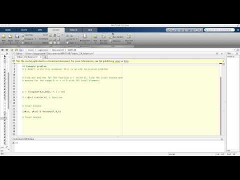 MATLAB Video 19: finding local minima and maxima using fminbnd function