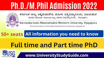 Phd admission notification 2022 | Karnataka State Akkamahadevi Women