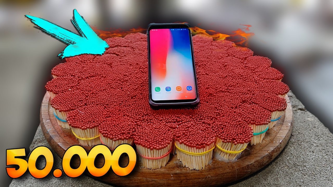 ЧТО ЕСЛИ САМЫЙ ЗАЩИЩЕННЫЙ ТЕЛЕФОН СУНУТЬ в 50.000 СПИЧЕК ...?!