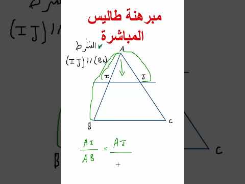 مبرهنة طاليس المباشرة الجزء 1