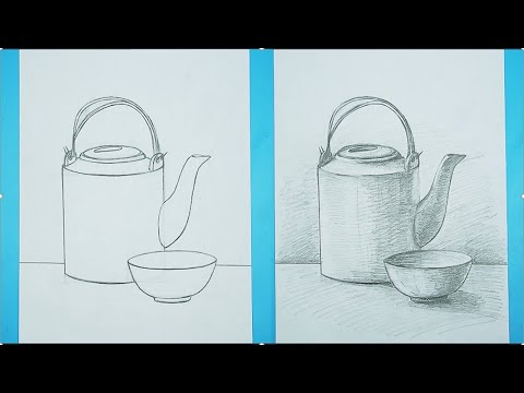 Vẽ Cái Ấm Tích Và Cái Bát Lớp 7 - Vẽ cái ấm tích và cái bát - Draw the kettle and the bowl | Mĩ thuật 7 | Mĩ thuật vui