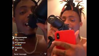 Juice WRLD's "Outcast Freestyle" IG Live synced with the new angle/footage