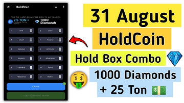 holdcoin 31 august hold box combo | daily heist code today hold coin | reclaim combo code diamonds