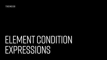 Element Condition Expressions