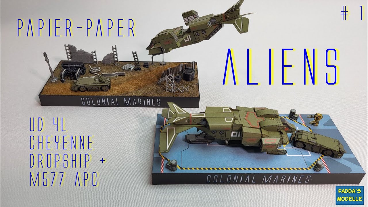 Alien Dropship + M577 APC - Papiermodell/Papermodel - 1:250 - Part1 - 