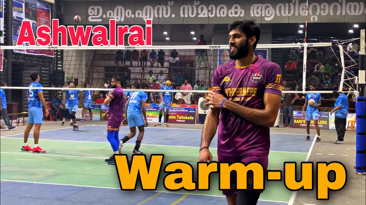 Ashwalrai 😍 Riyaz || Mahela 🔥 Warm up | Jas Volley League 💥￼