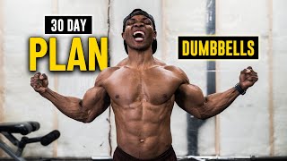 30 Day Dumbbell Workout Plan 2023 - No Bench | Build & Burn [Frieza]