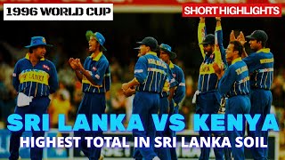 Sri Lanka 398 Vs Kenya | 1996 World Cup Match | Highest Total In A Sri Lankan Ground