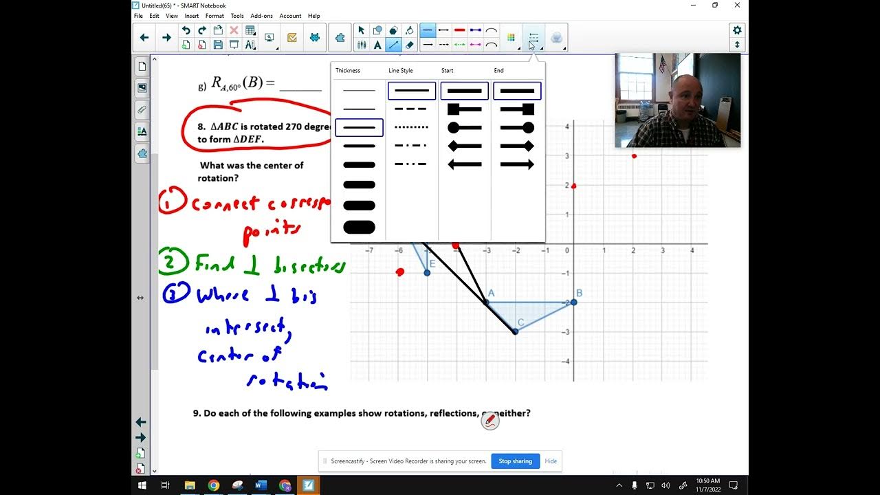 Finding center of rotation given preimage and image youtube