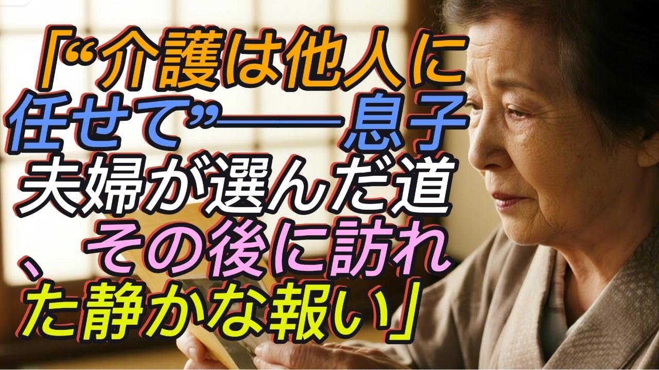 「“他人に任せろ”と冷たく言い放った息子夫婦──しかし最後に泣いたのは彼らだった」