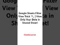 Google Sheets Filter View Trick 🔍 | View Only Your Data in Shared Sheet! #shorts #Filterview