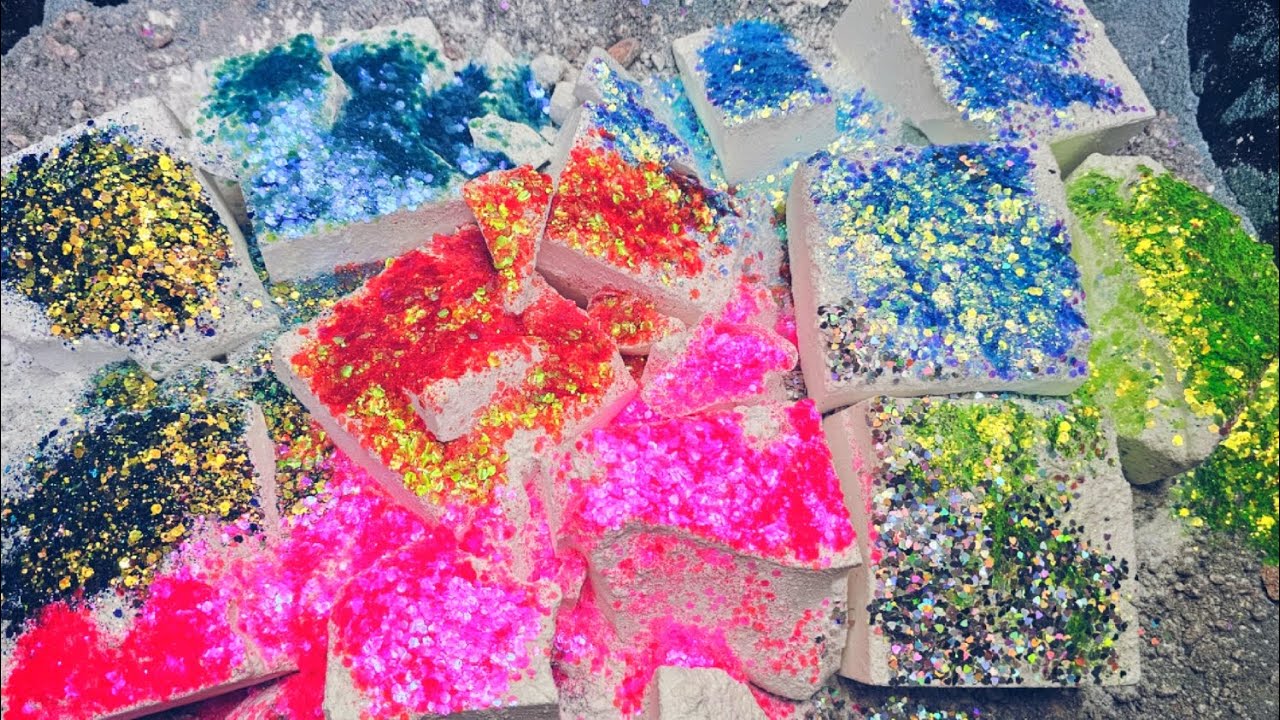Baby Powder & Glitter topped Soft Crispy Chalk Crush Gym Chalk ASMR ...