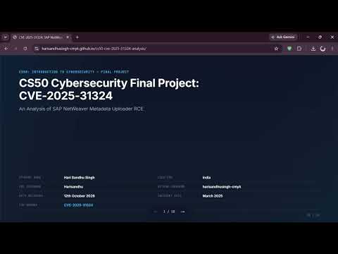 CS50 Cybersecurity Final Project: CVE-2025-31324 (SAP NetWeaver RCE Analysis)