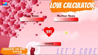 how to make Love Calculator using html and css 🔥🔥 screenshot 5