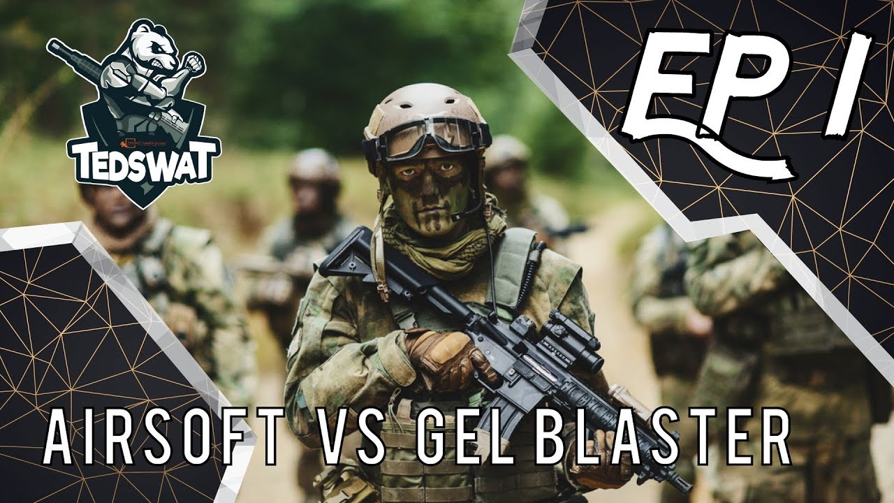 TEDSWAT Gel Blaster VS Airsoft (My first gelball blaster) YouTube