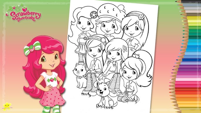 Strawberry Shortcake Jumbo Coloring Book Part 1- iPad app demo for kids -  Ellie 