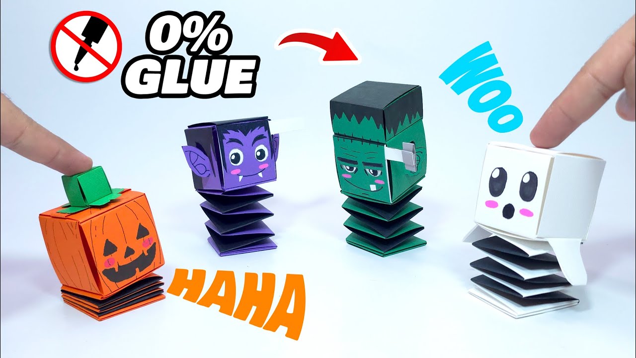 Как сделать УДИВИТЕЛЬНЫЕ бумажные игрушки на Хэллоуин БЕЗ КЛЕЯ