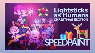 [Speed Paint] KPOP LIGHTSTICKS AS HUMANS?! - Christmas Vers. 2018 screenshot 4