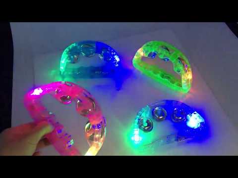 Colorful LED Tambourine for party events light up noise maker